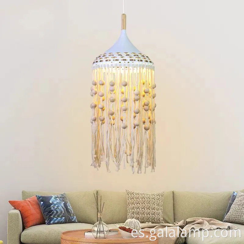 Luz colgante de Boho MacRame hecho a mano para una acogedora decoración de dormitorios y sala de estar